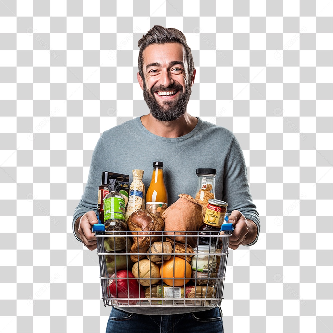 Cliente com Cesta de Compras PNG Transparente