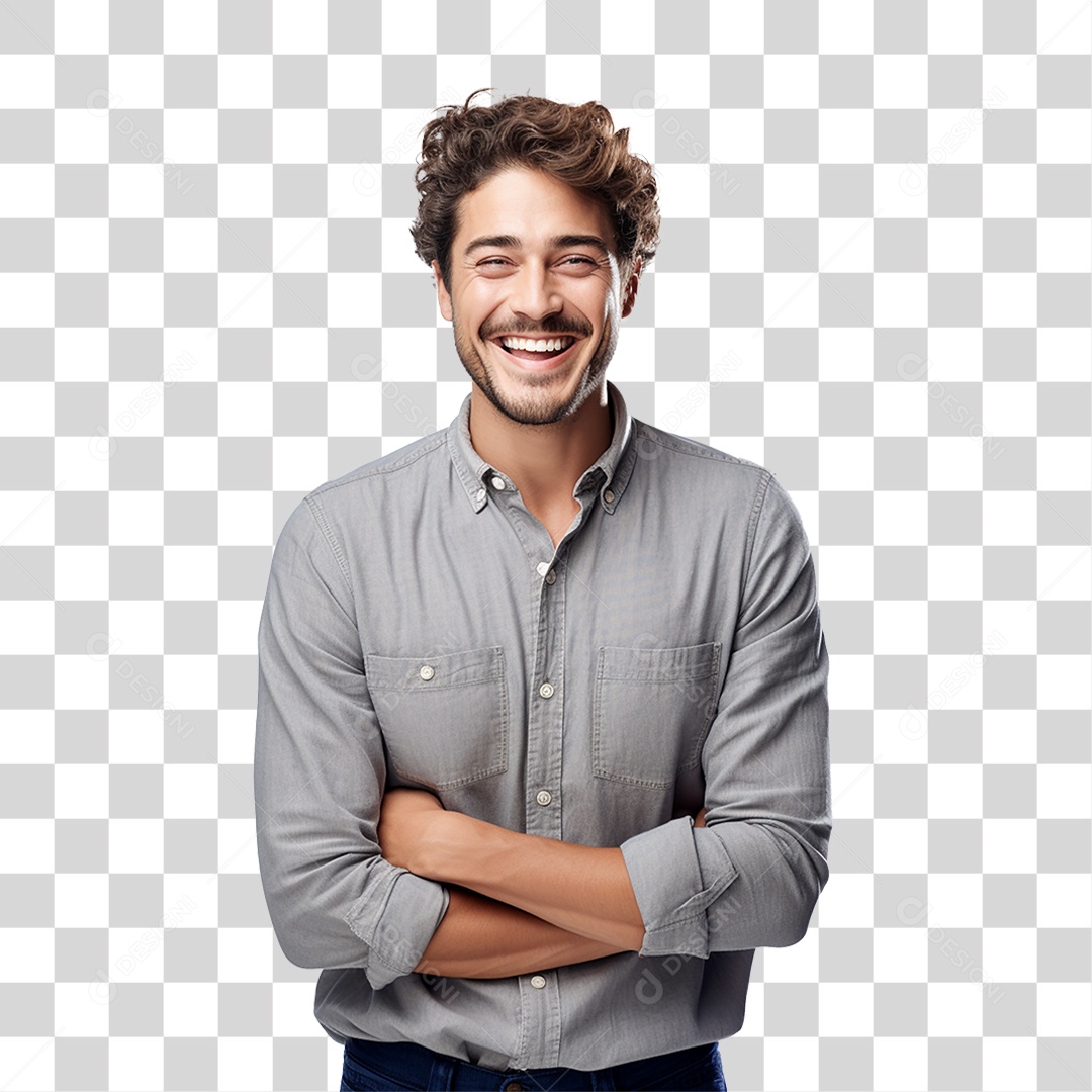 Homem com os Braços Cruzados PNG Transparente