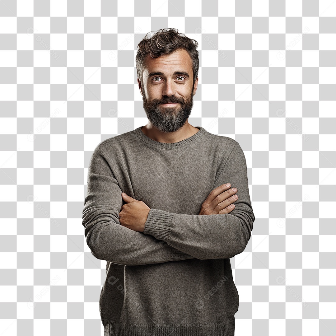 Homem com os Braços Cruzados PNG Transparente