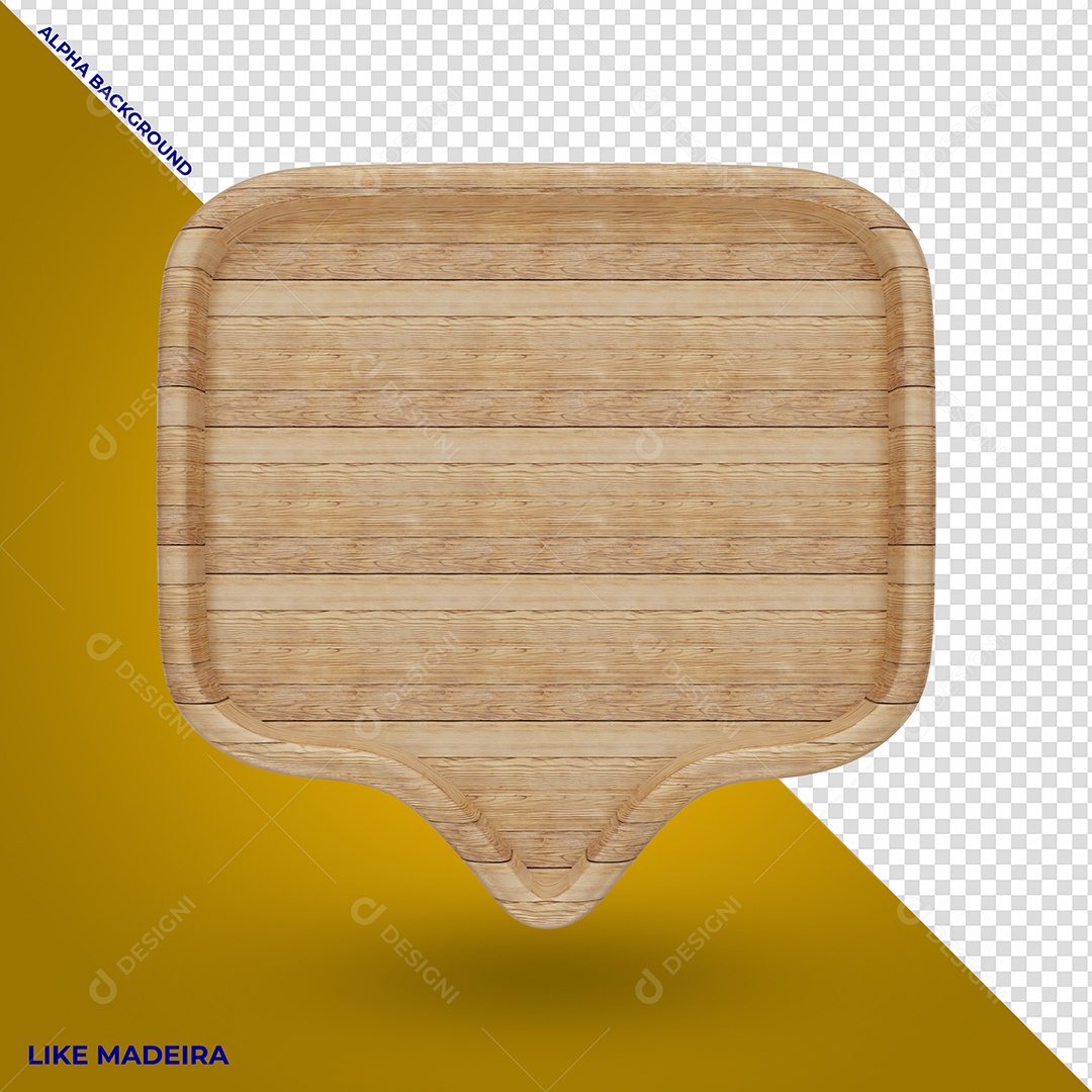 Like de Madeira Elemento 3D para Composição PSD