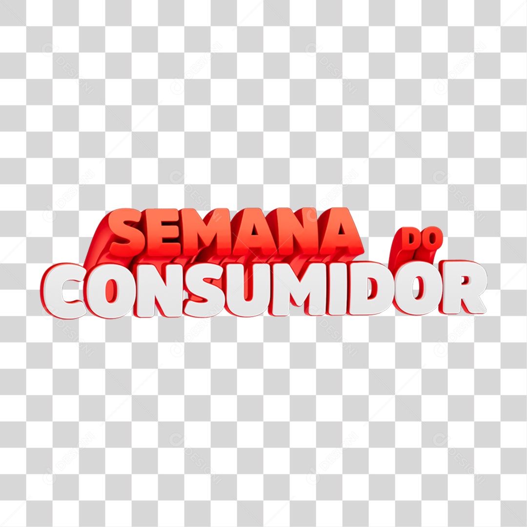 Texto 3D Semana do Consumidor PNG Transparente