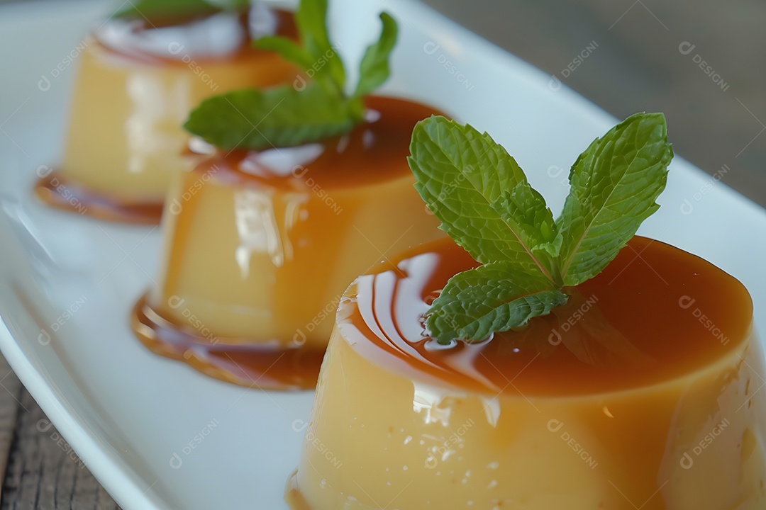 Pudins cremoso com caramelo