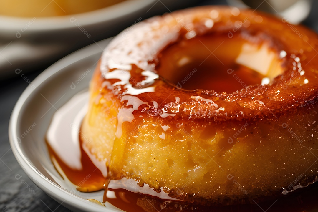 Mini pudim com caramelo