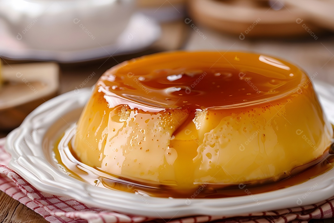 Mini pudim com caramelo