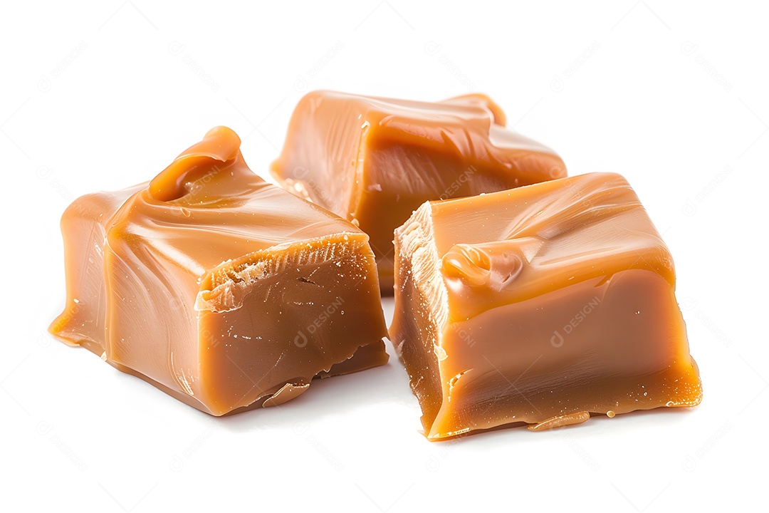 Caramelo macio em pedaços