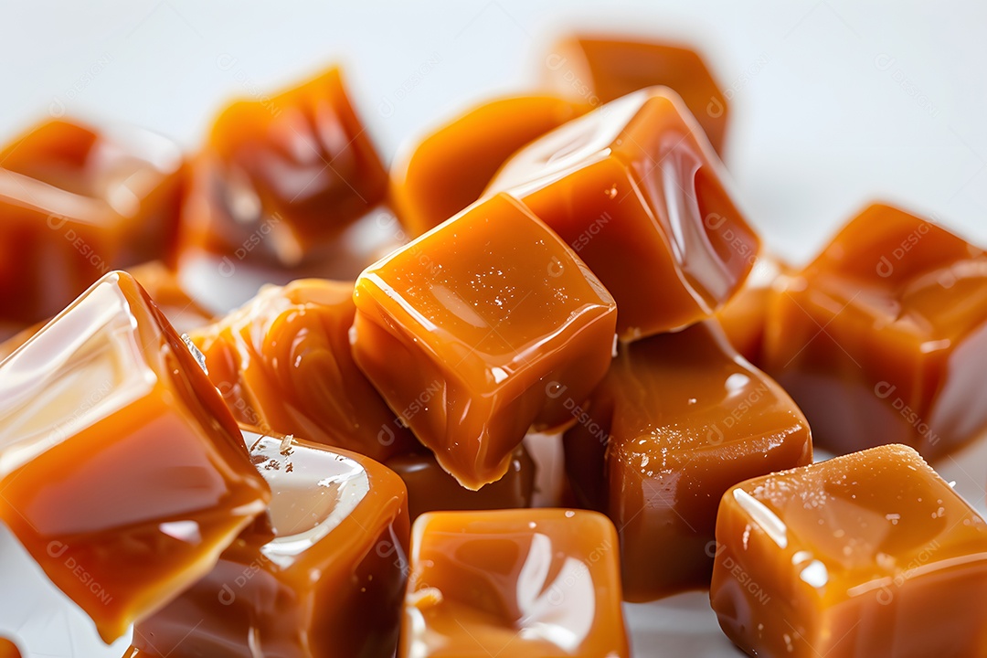 Caramelo delicioso em cubos