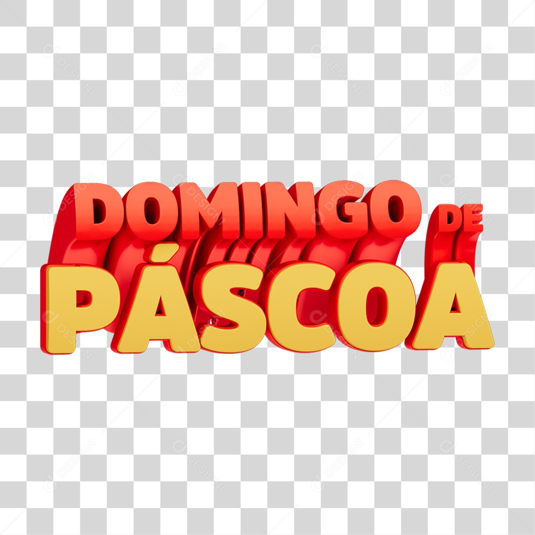 Selo 3D Domingo de Páscoa PNG Transparente