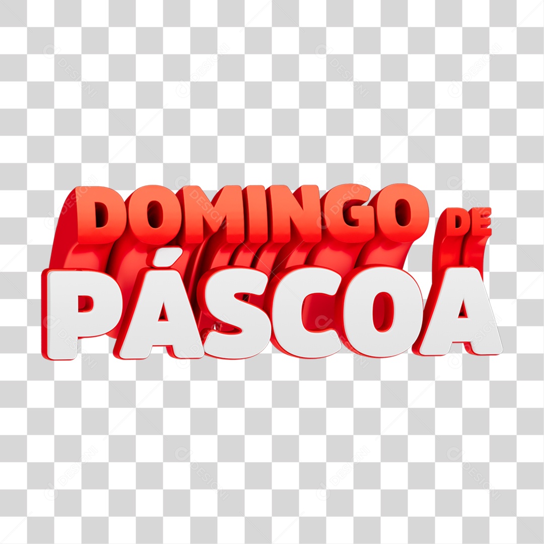 Selo 3D Domingo de Páscoa PNG Transparente