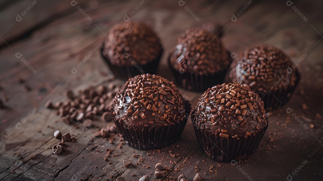 Brigadeiros deliciosos de chocolate e granulado