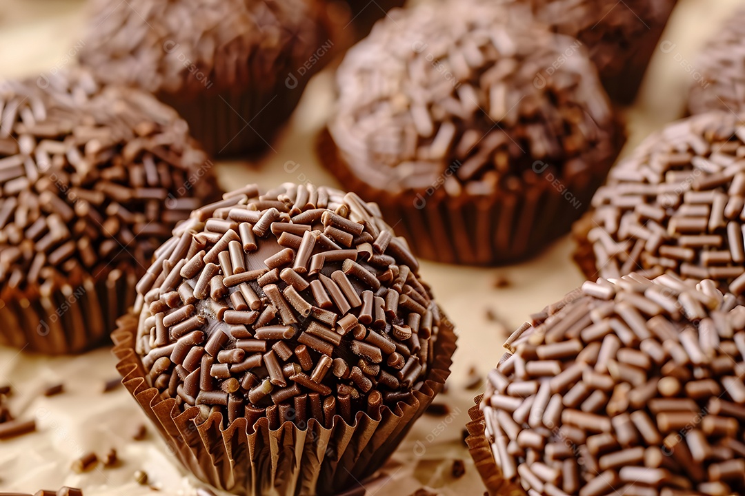 Deliciosos brigadeiros de chocolate em forminha