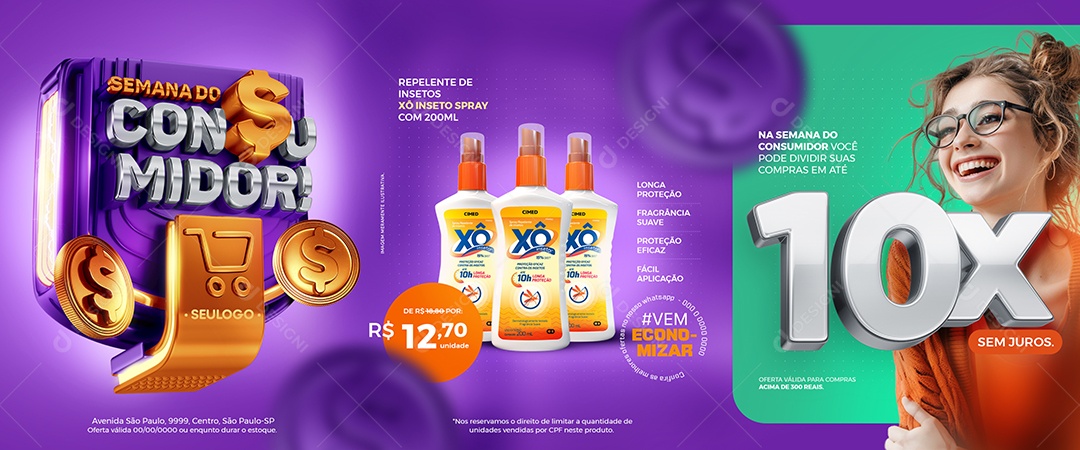 Semana do Consumidor Você pode Dividir suas Compras Social Media PSD Editável