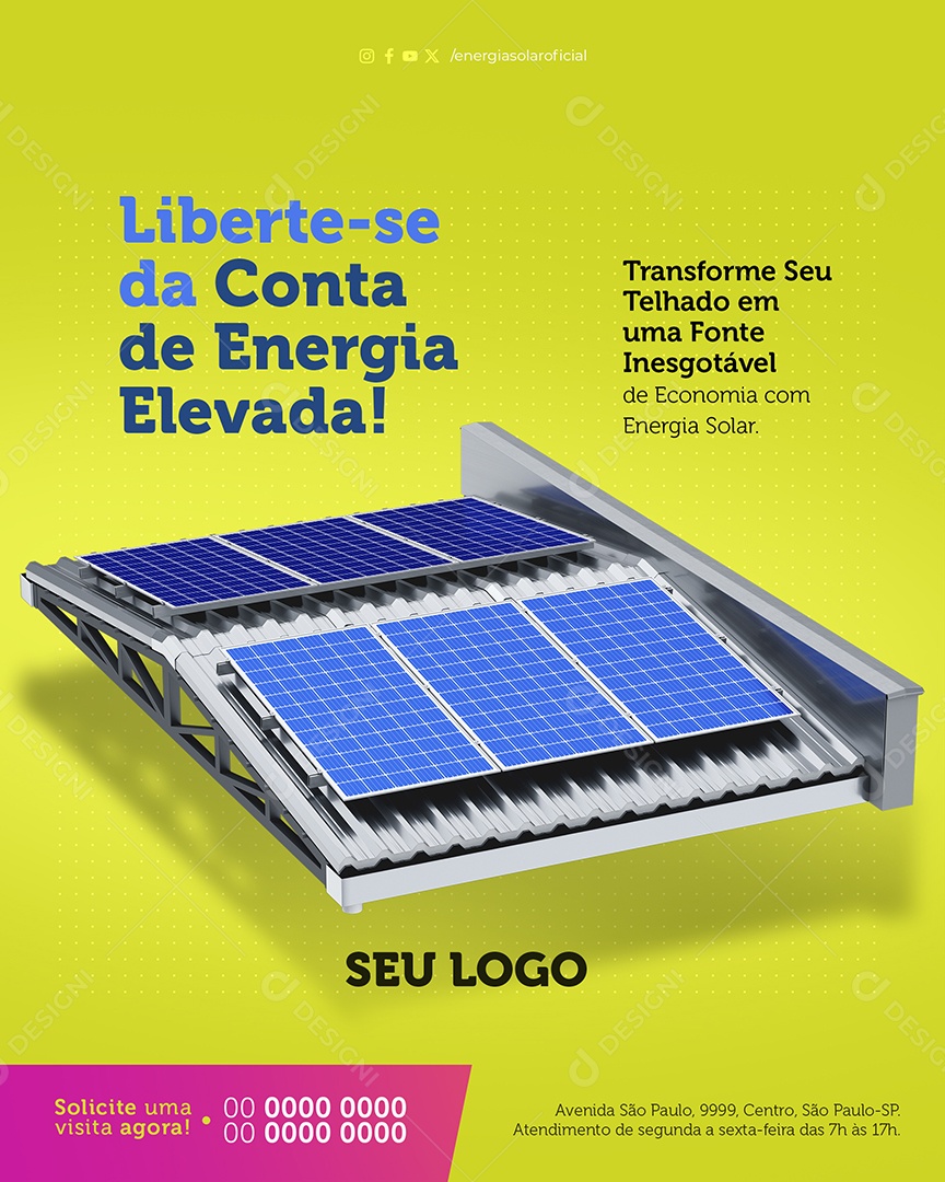 Liberte-se da Conta de Energia Elevada Social Media PSD Editável