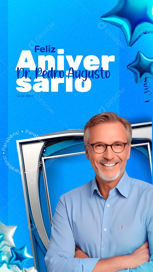 Story Feliz Aniversário Dr Pedro Augusto Social Media PSD Editável