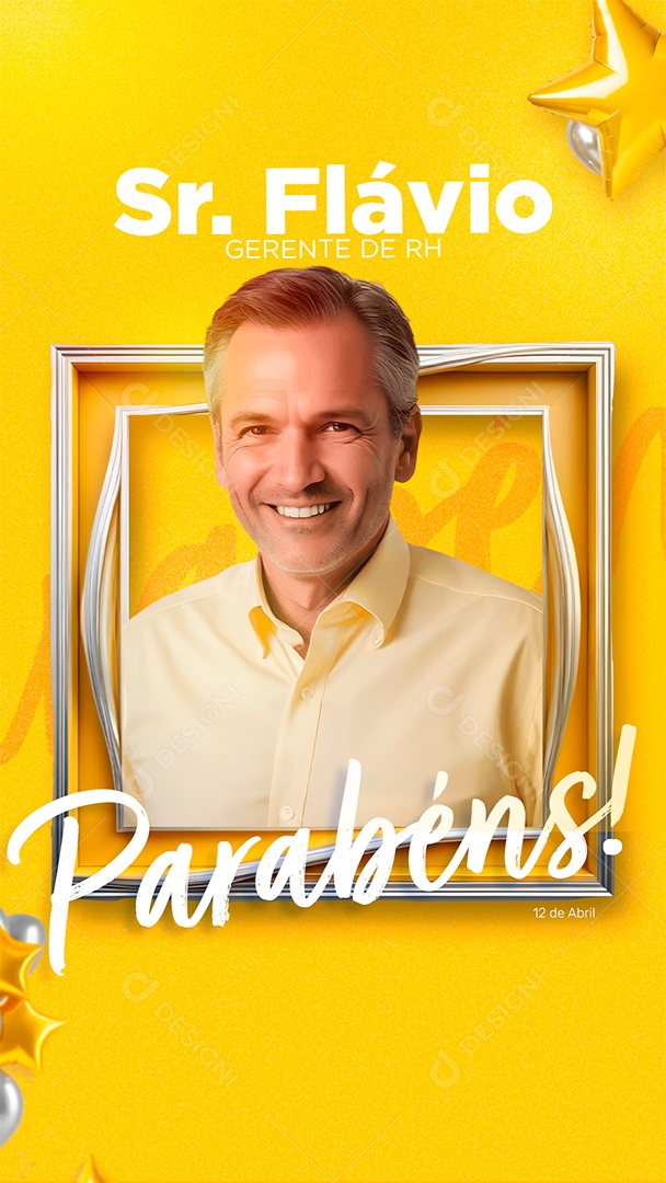 Story Happy Birthday Mr. Flavio HR Manager Congratulations Social Media Editable PSD