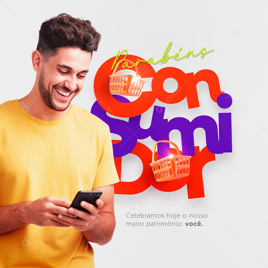 Dia do Consumidor 15 de Março Parabéns Social Media PSD Editável