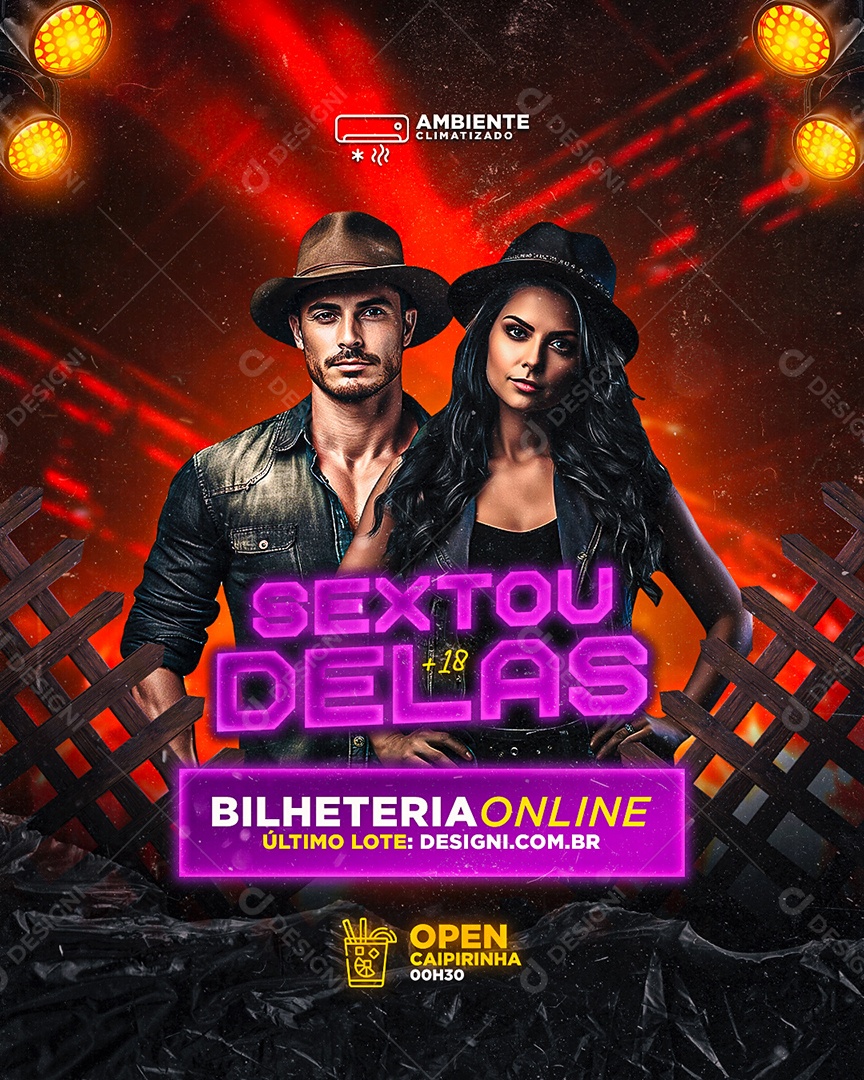 Flyer Sextou Delas Social Media PSD Editável