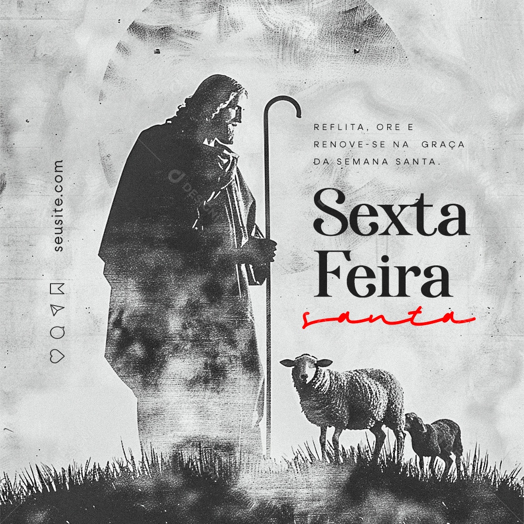 Sexta Feira Santa Reflita ore e renove se Social Media PSD Editável