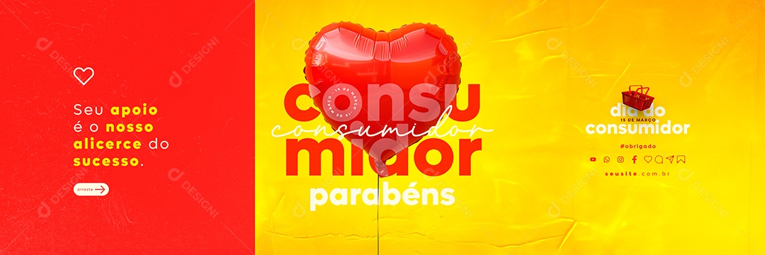 Carrossel Dia do Consumidor 15 De Março parabéns Social Media PSD Editável
