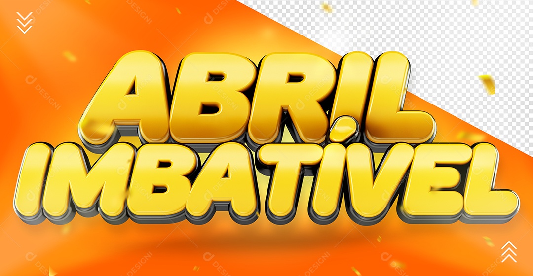 Abril Imbatível Selo 3D Dourado para Composição PSD Editável