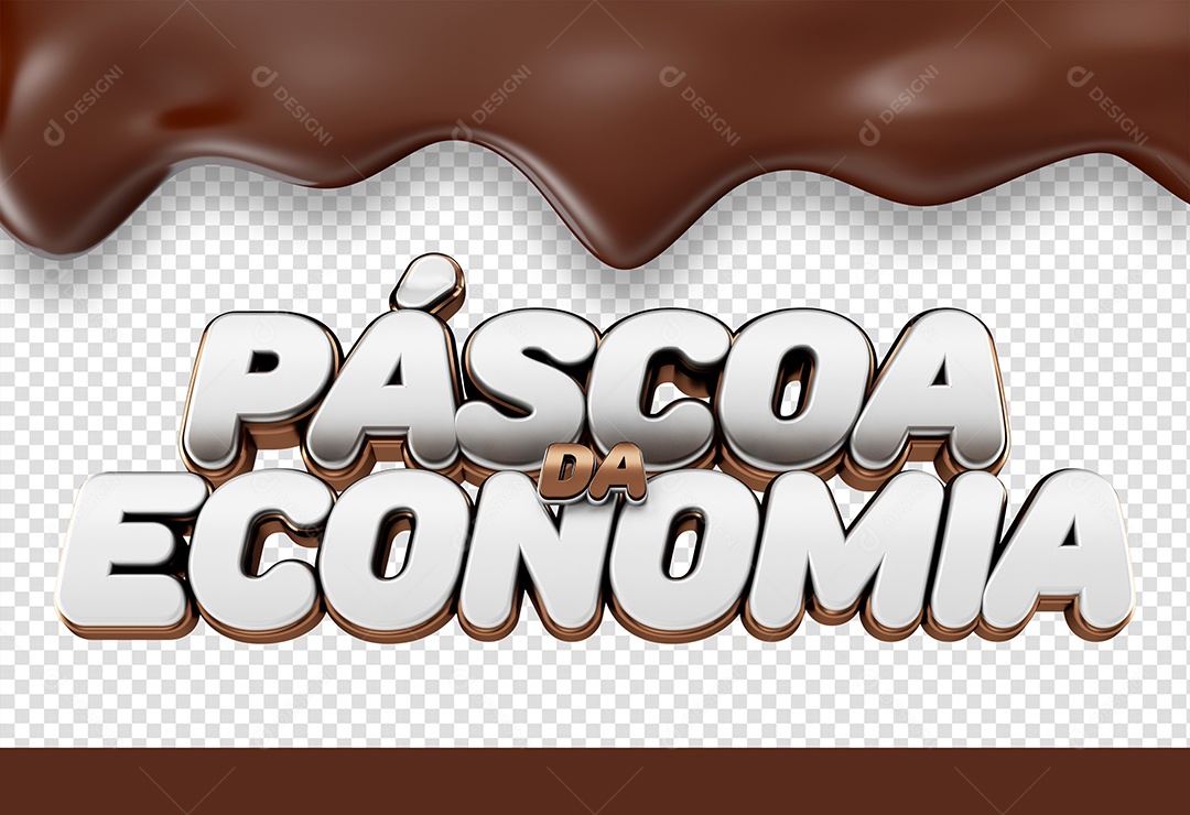 Páscoa da Economia Selo 3D Branco para Composição PSD