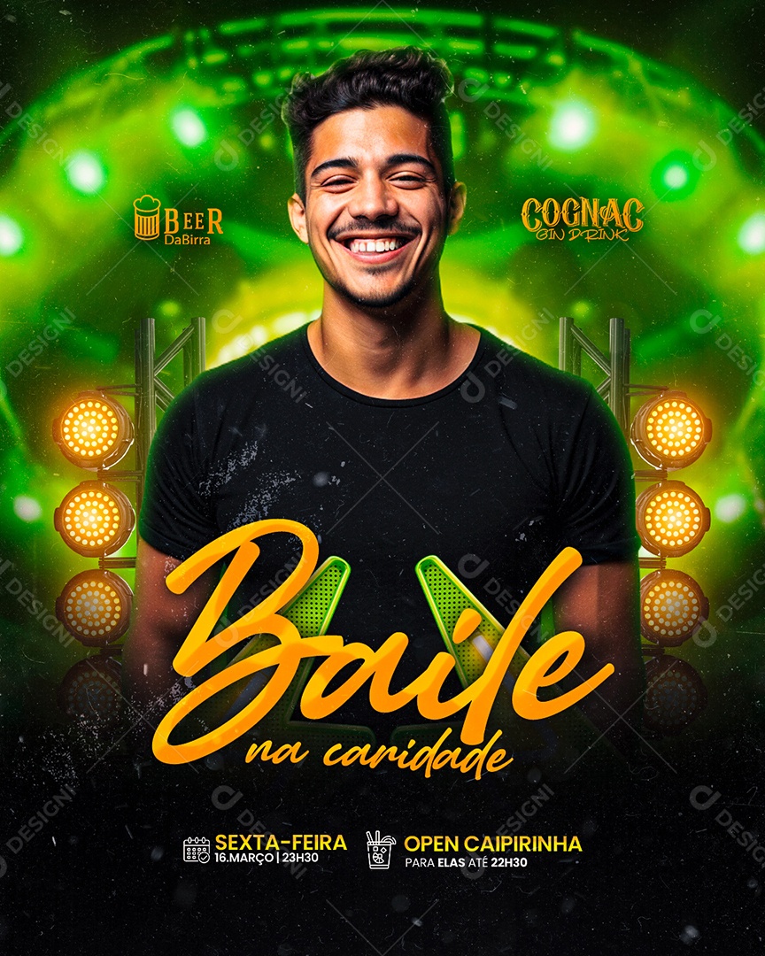 Flyer Baile na caridade Social Media PSD Editável