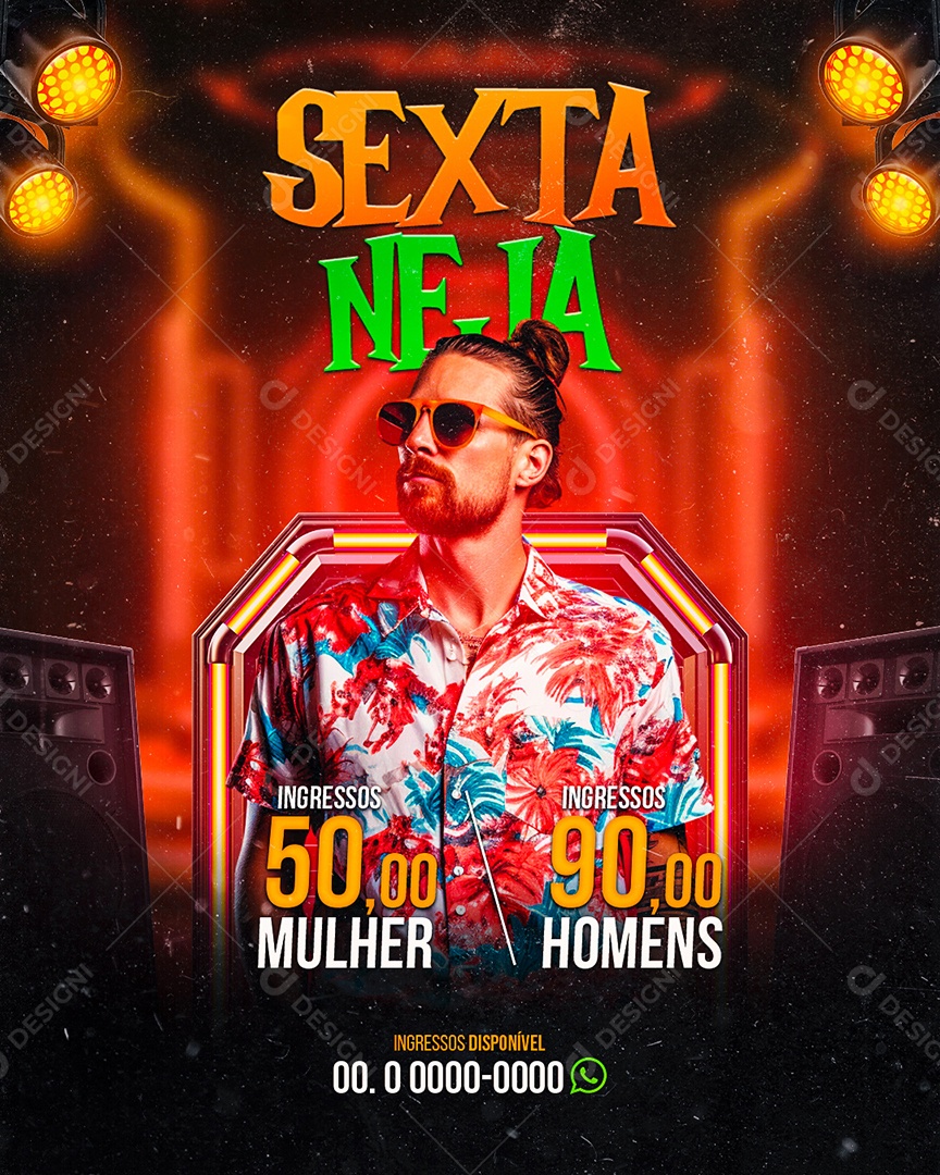 Flyer Sexta Neja Show Social Media PSD Editável