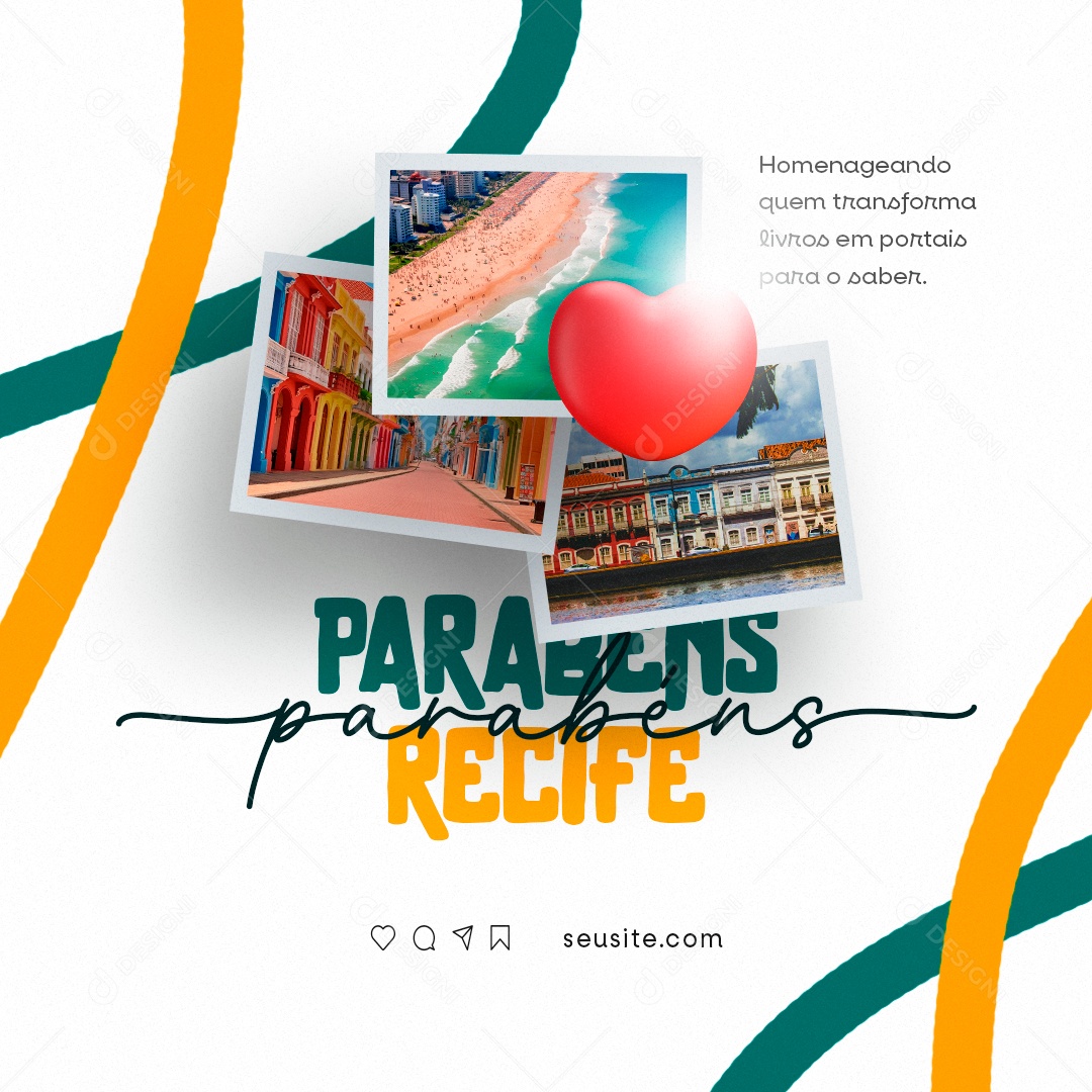 Recife 12 De Março 487 Anos Social Media PSD Editável