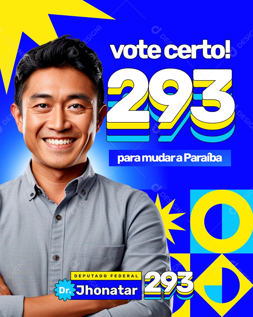 Eleição vote certo para mudar a Paraíba Deputado Federal Social Media PSD Editável