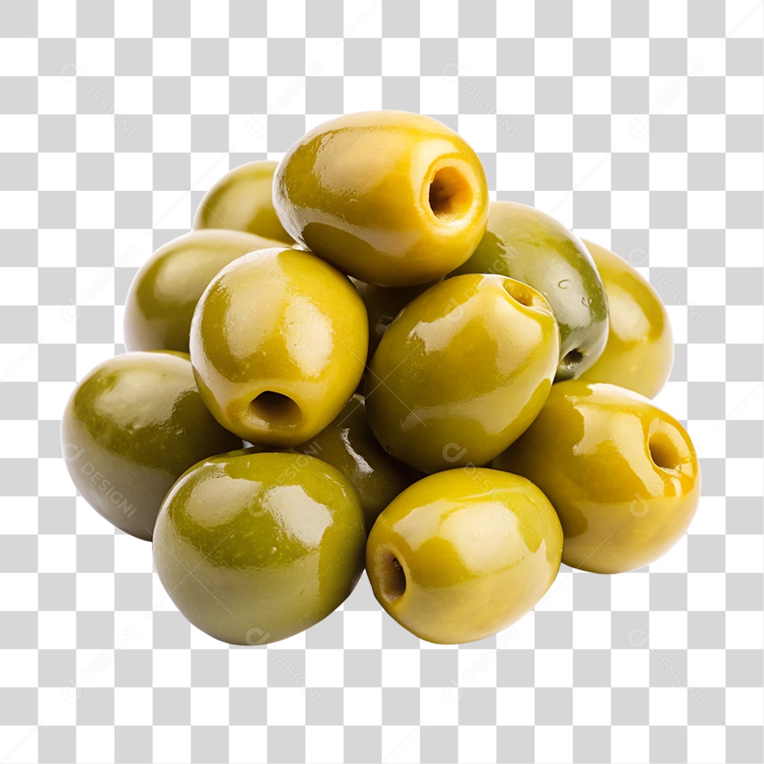 Porção de Azeitonas Verdes PNG Transparente