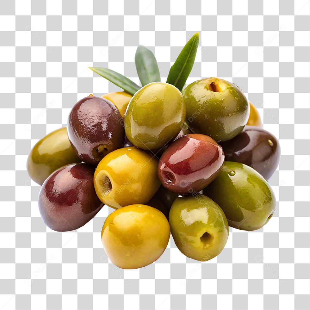 Porção de Azeitonas Verdes PNG Transparente