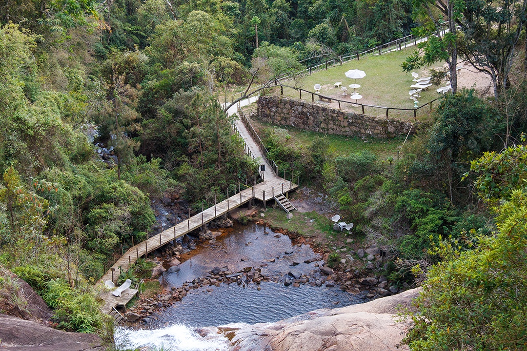 Cachoeira de pinhão torrado em Itamonte em Minas Gerais