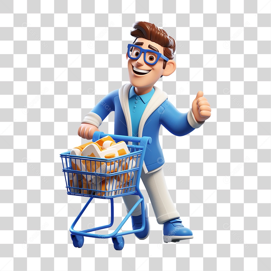 Customer with Transparent PNG Shopping Cart