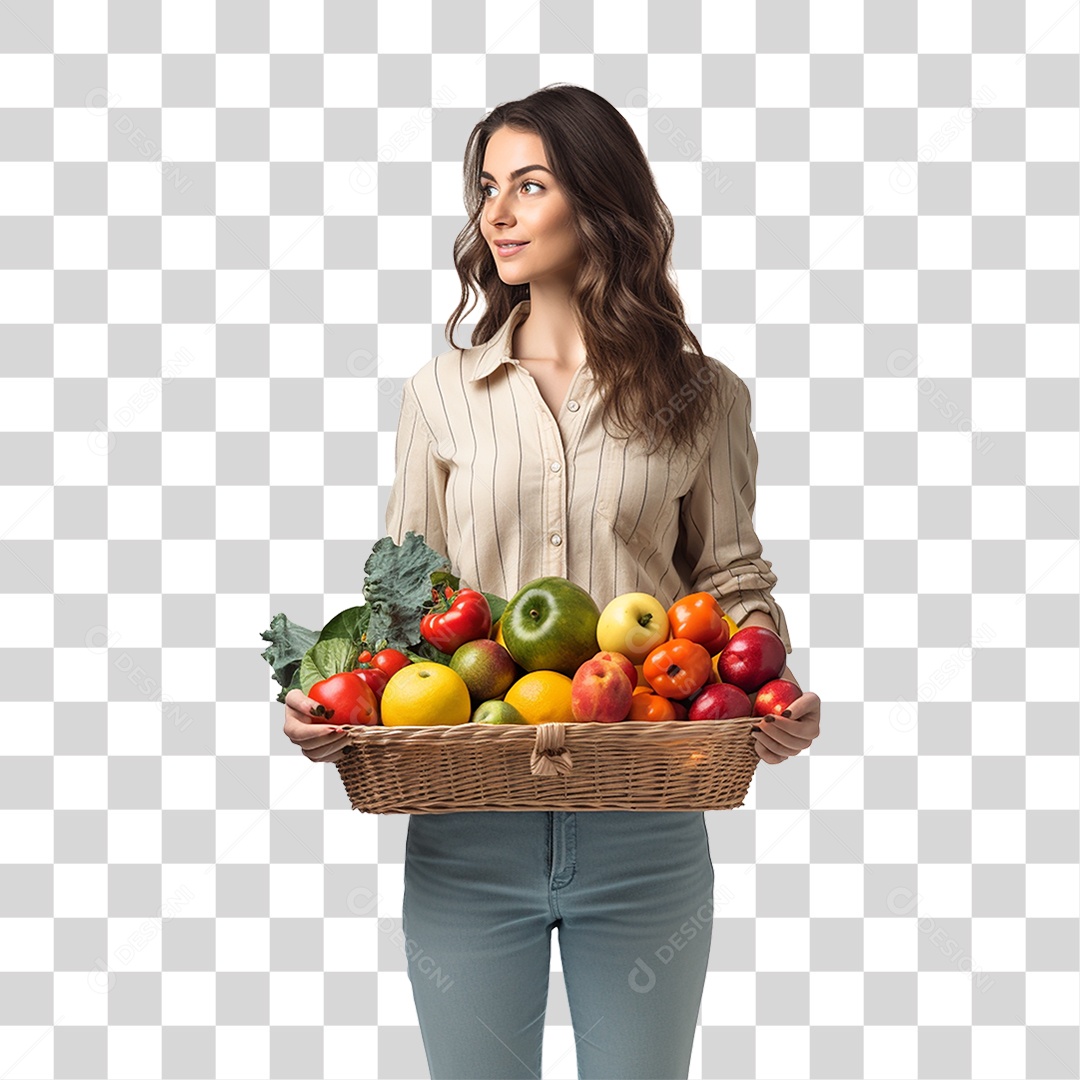 Cliente com Cesta de Compras PNG Transparente