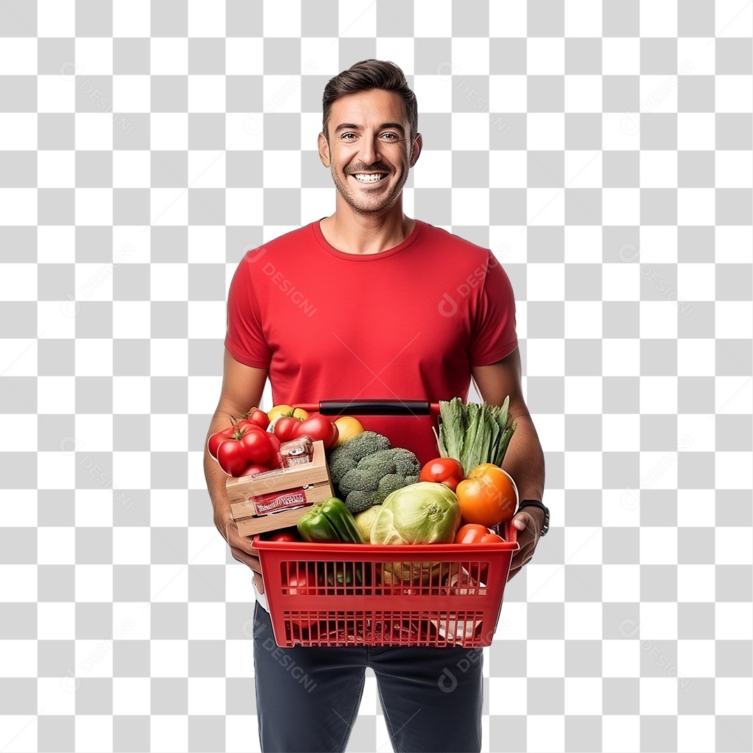 Cliente com Cesta de Compras PNG Transparente