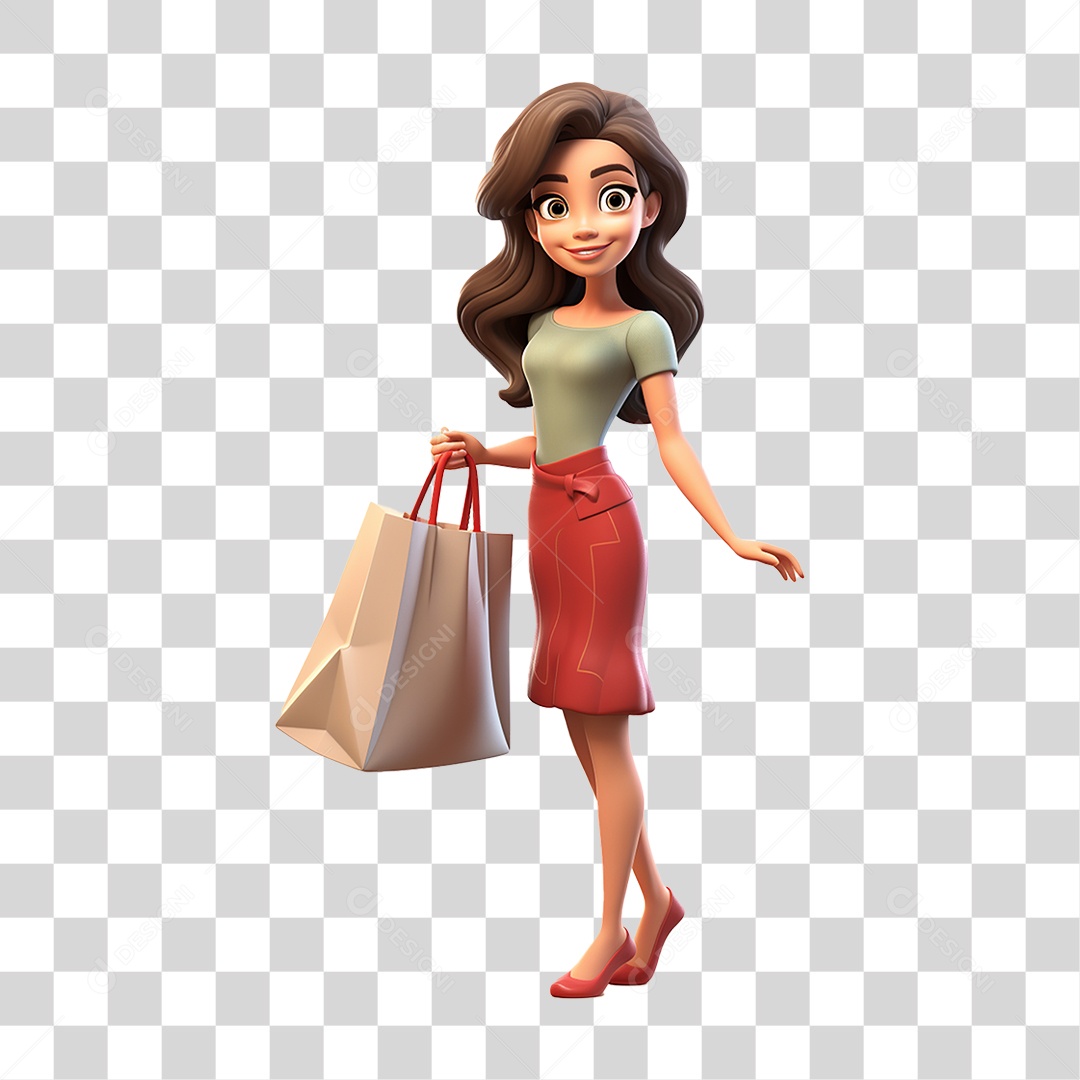 Cliente com Sacola de Compras PNG Transparente