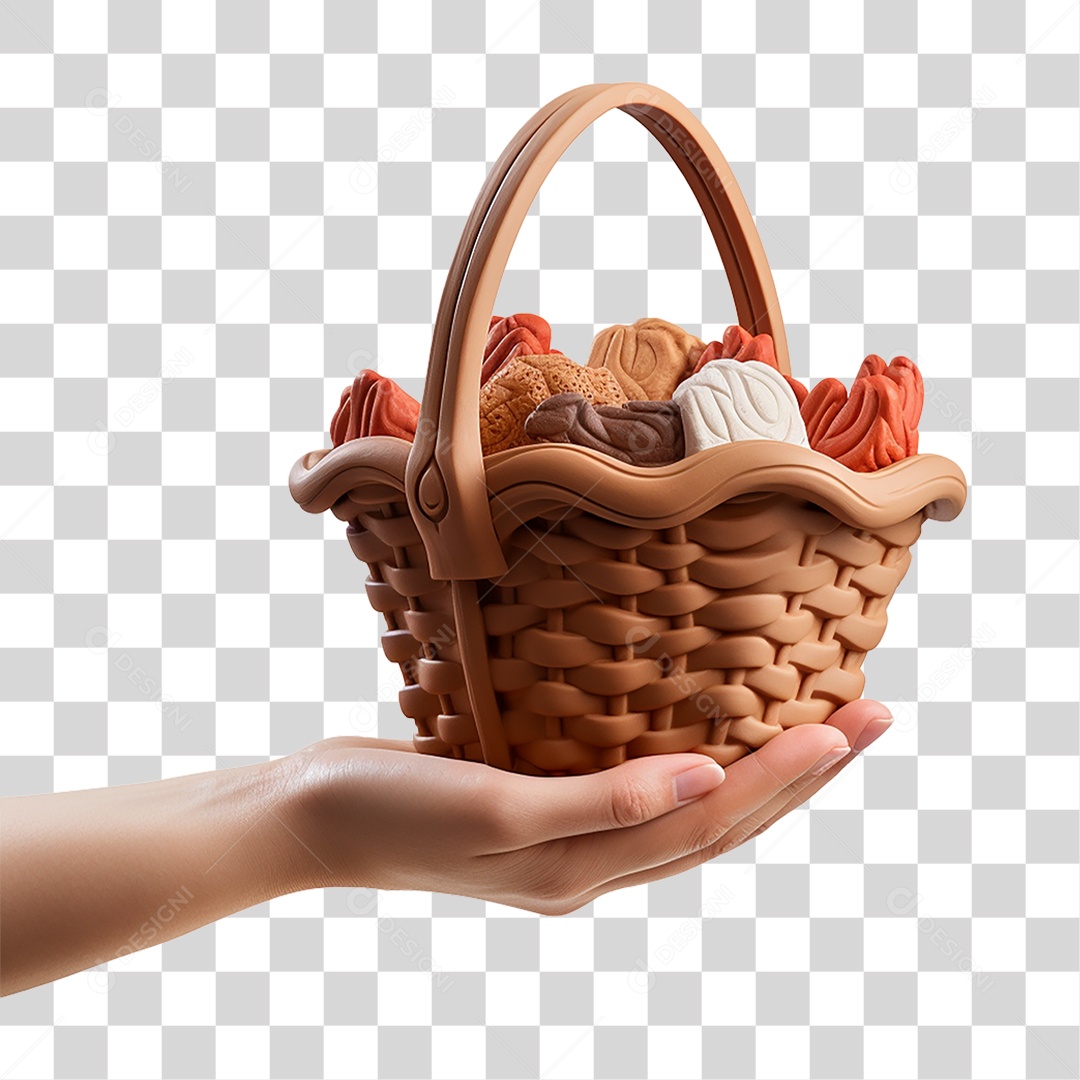 Elemento 3D Cesta de Compra PNG Transparente