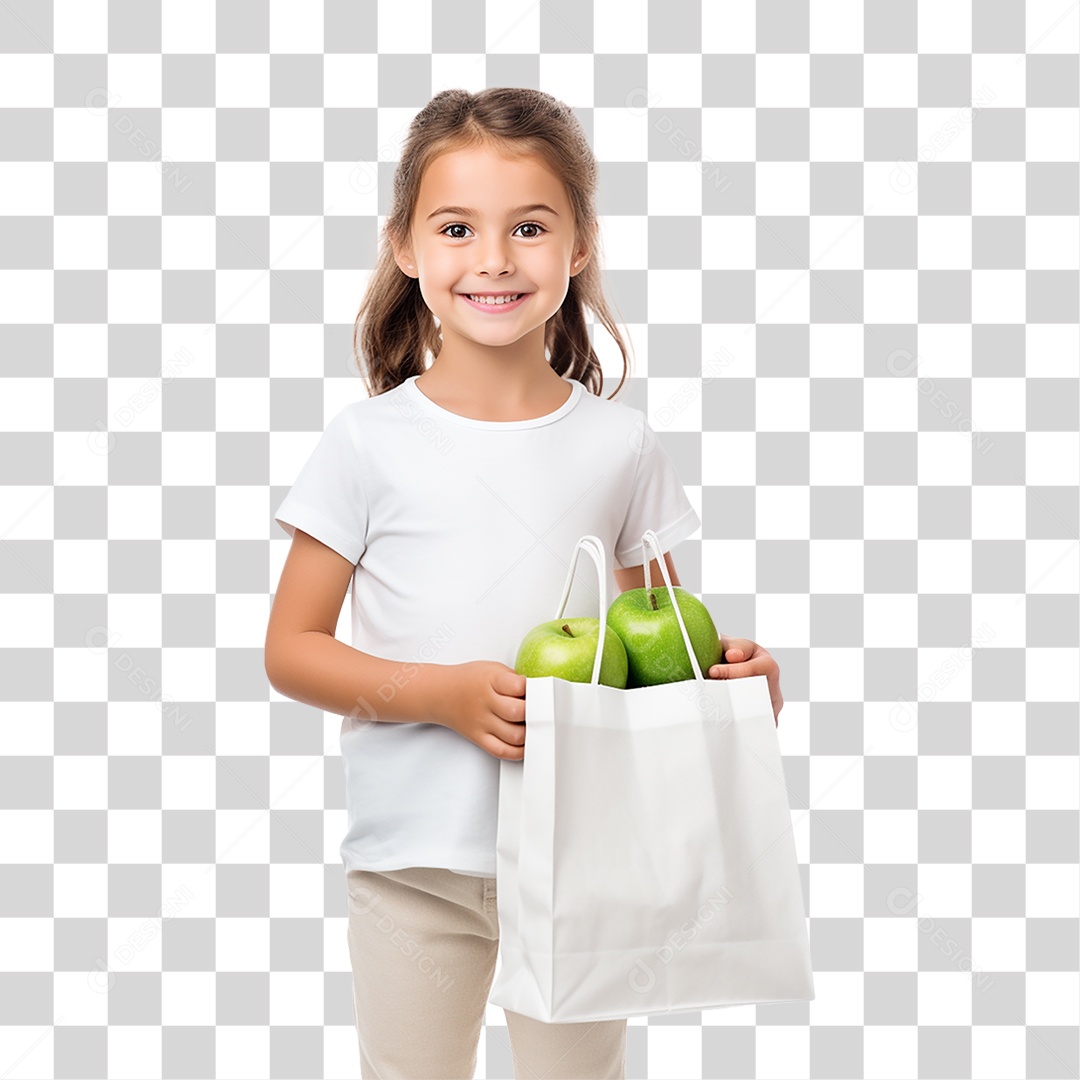 Criança Cliente com Sacola de Compras PNG Transparente