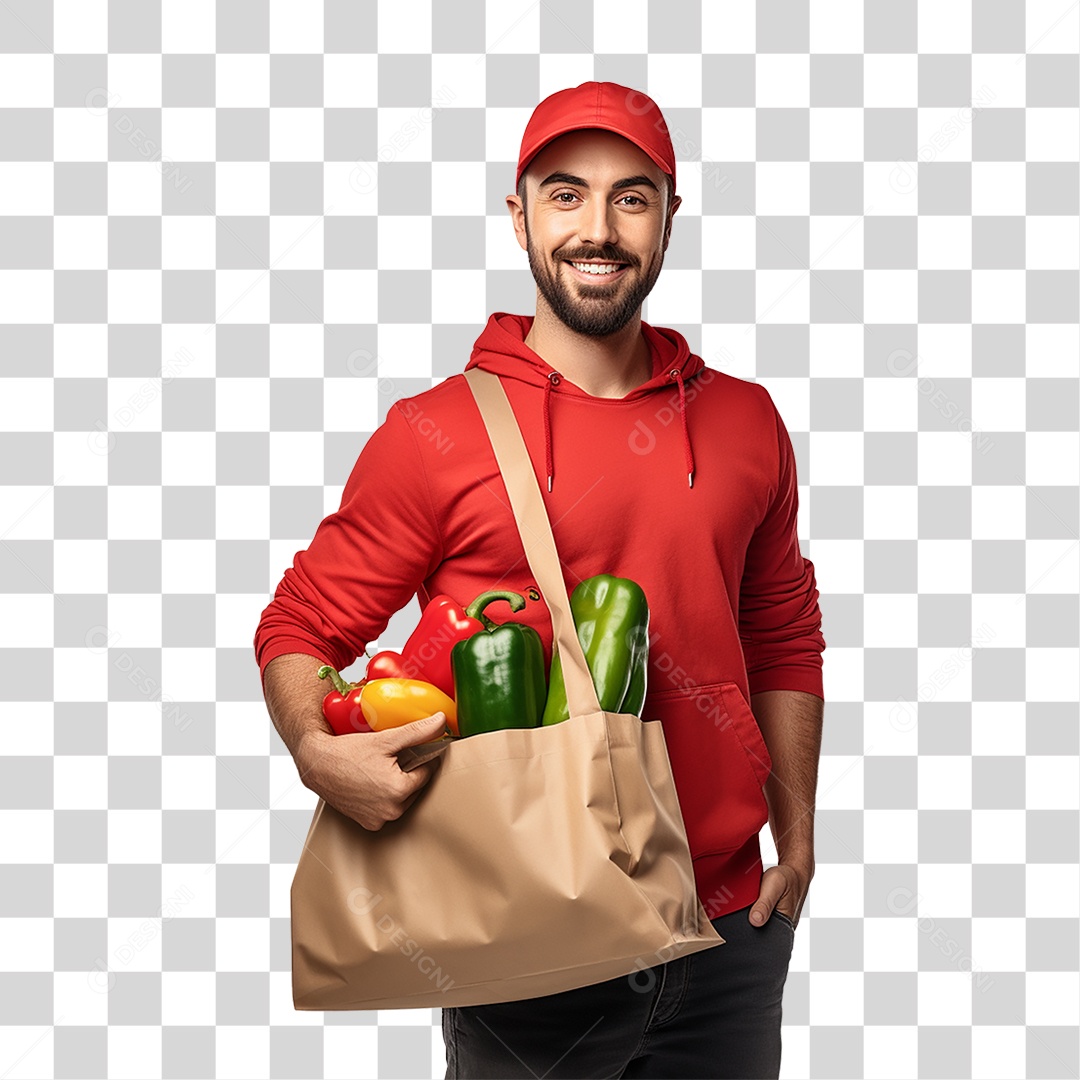 Cliente com Sacola de Compras PNG Transparente