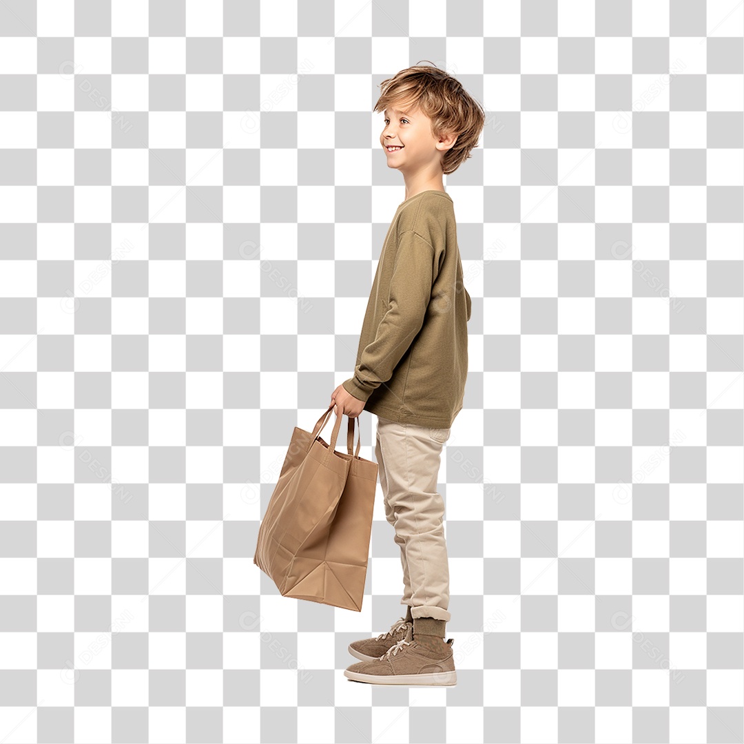 Cliente com Sacola de Compras PNG Transparente