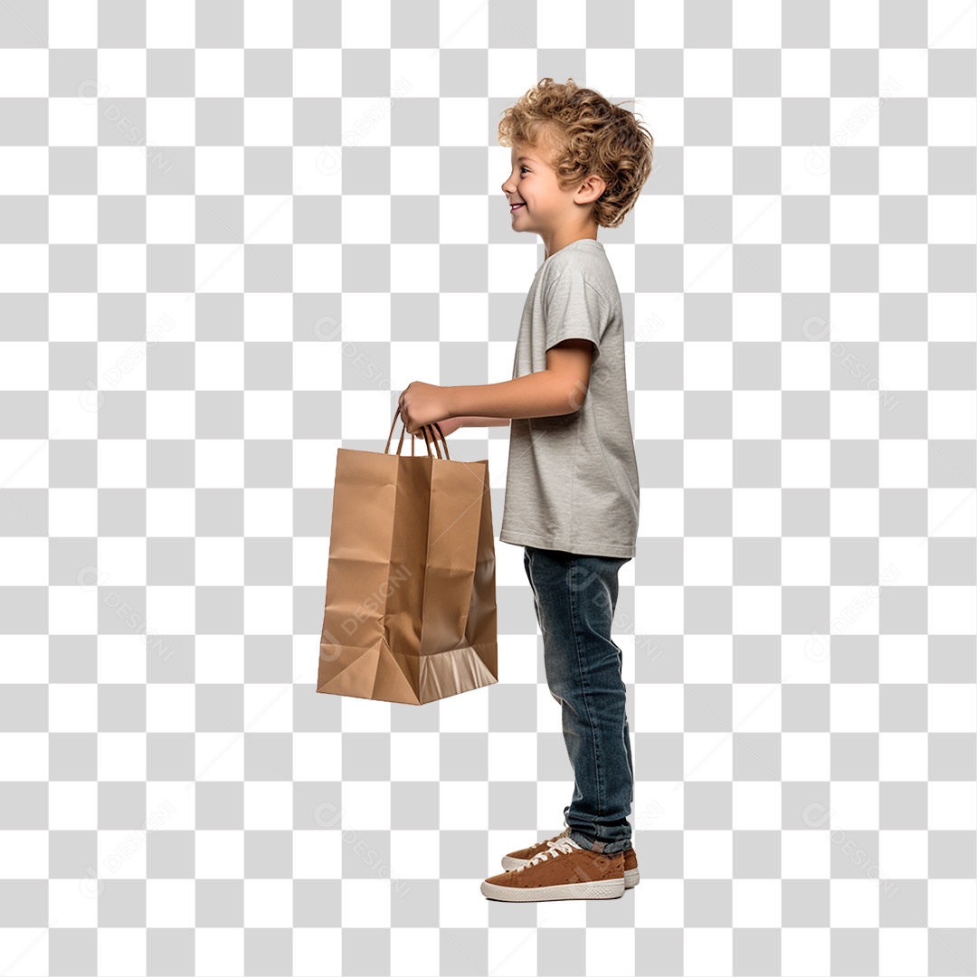 Cliente com Sacola de Compras PNG Transparente