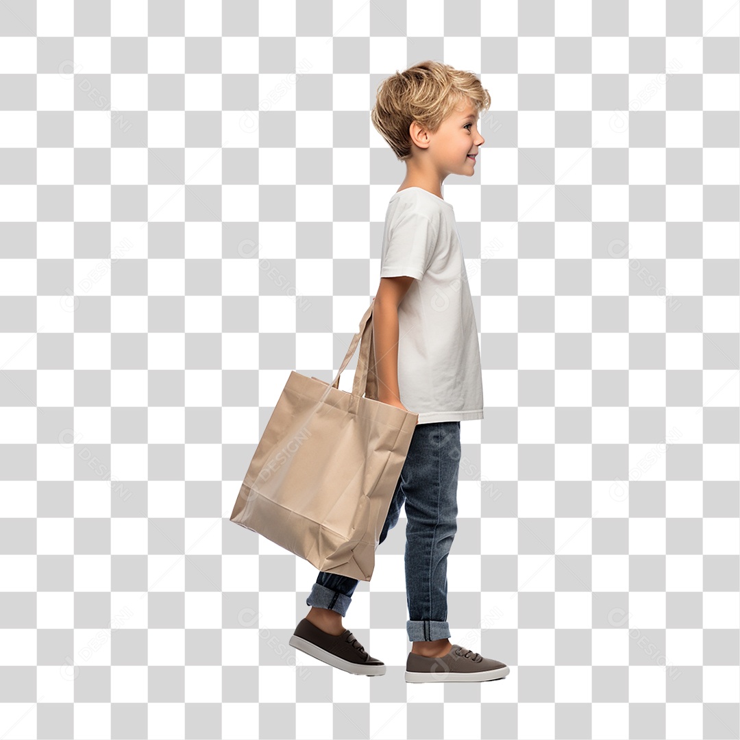 Cliente com Sacola de Compras PNG Transparente