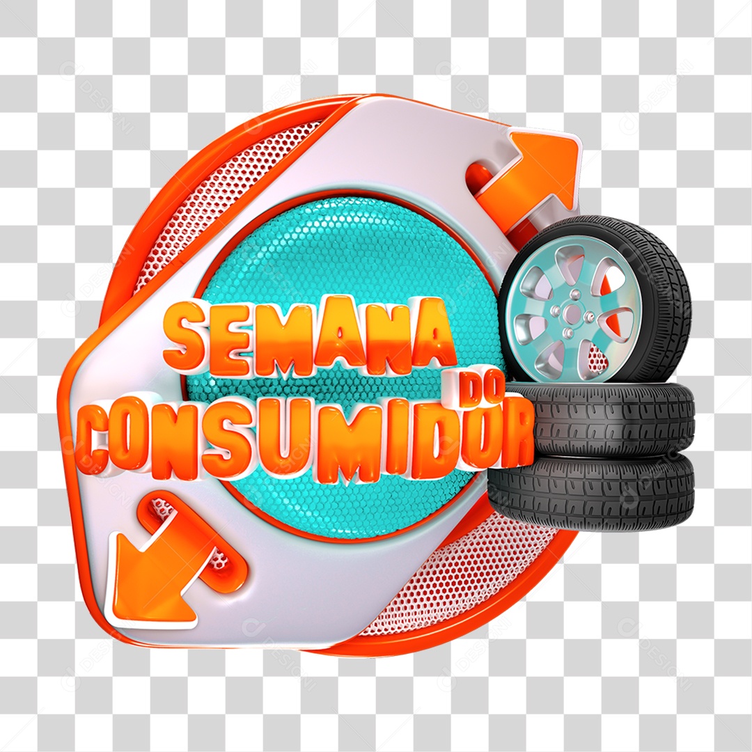 Selo 3D Semana do Consumidor PNG Transparente