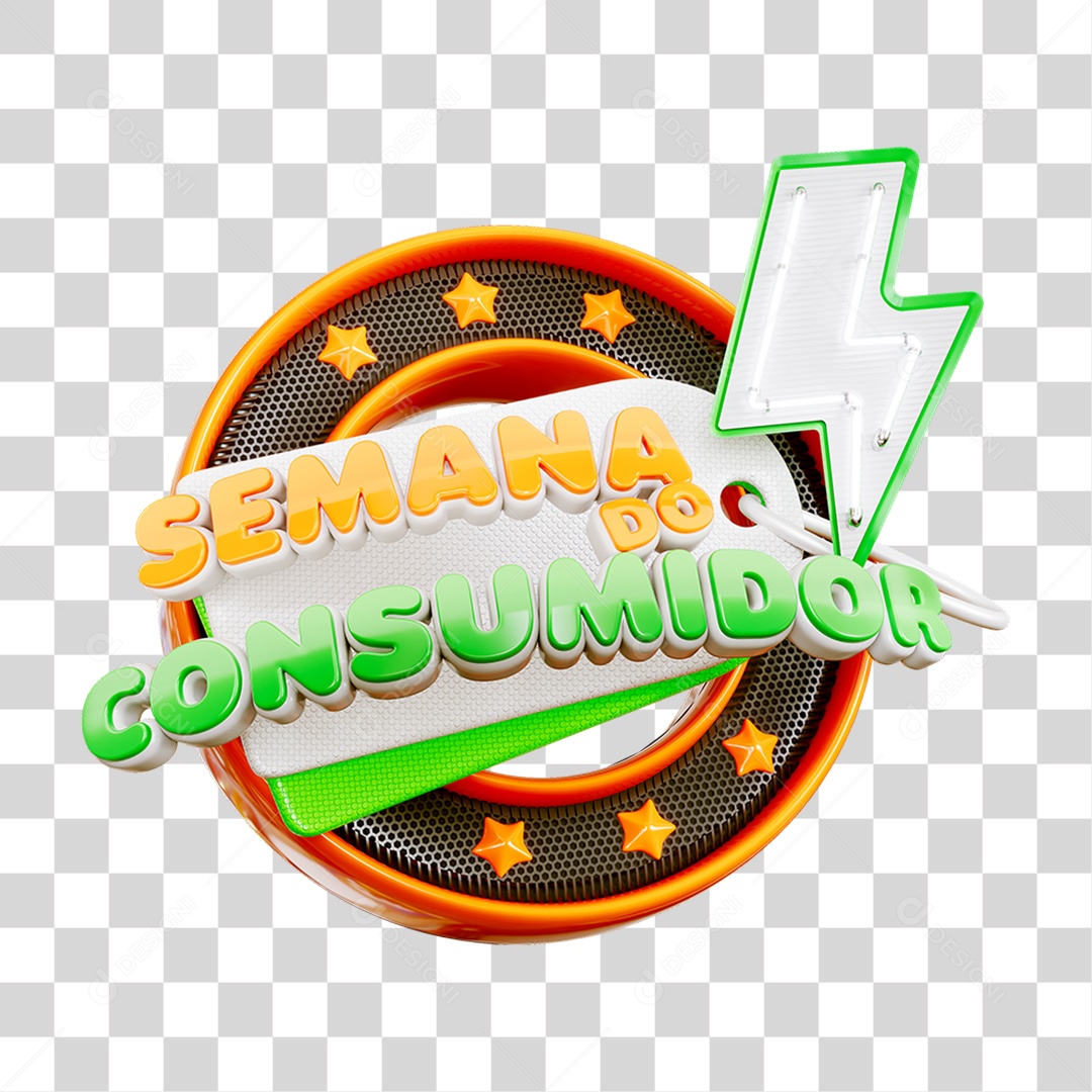 Selo 3D Semana do Consumidor PNG Transparente