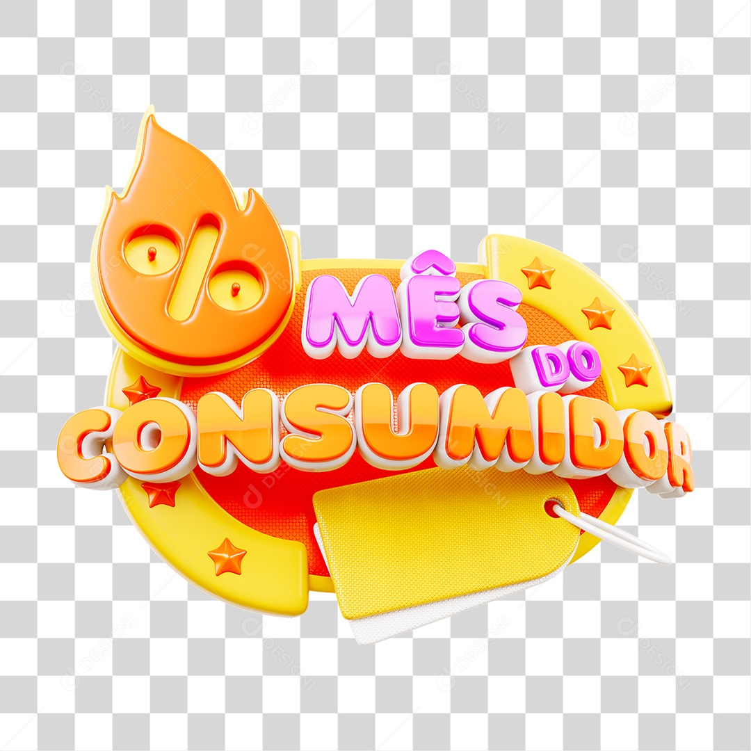 Selo 3D Mês do Consumidor PNG Transparente
