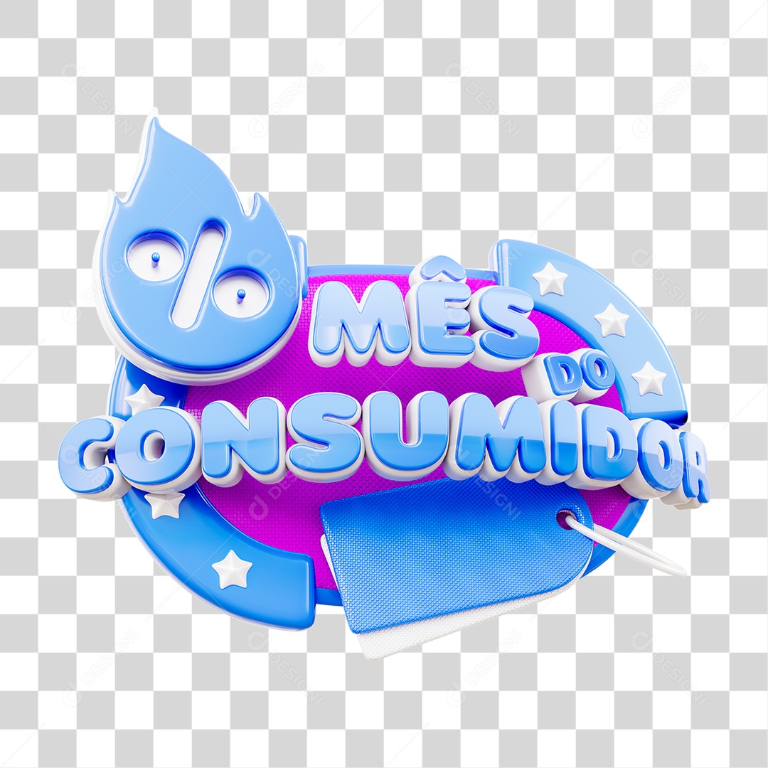 Selo 3D Mês do Consumidor PNG Transparente