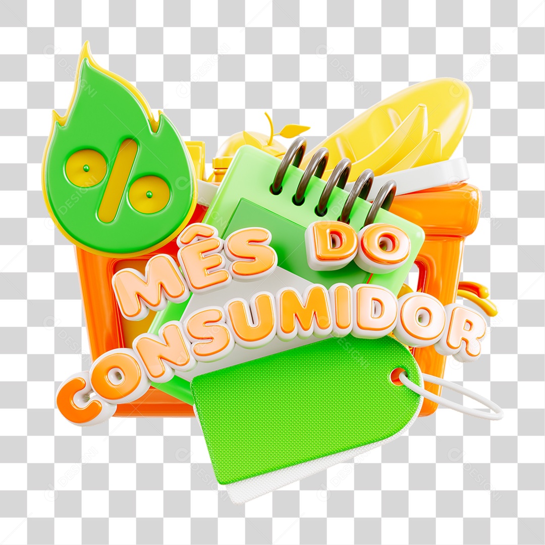 Selo 3D Mês do Consumidor PNG Transparente