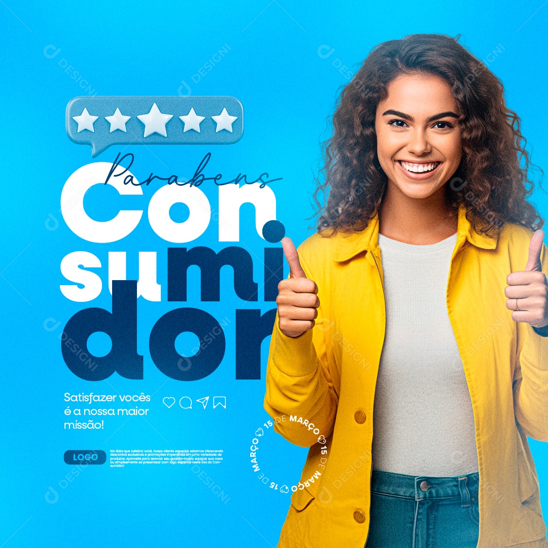 Dia do Consumidor 15 de Março Parabéns Social Media PSD Editável
