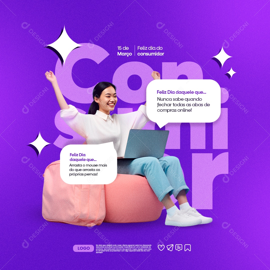 Social Media Feliz Dia do Consumidor 15 de Março compras online Social Media PSD Editável