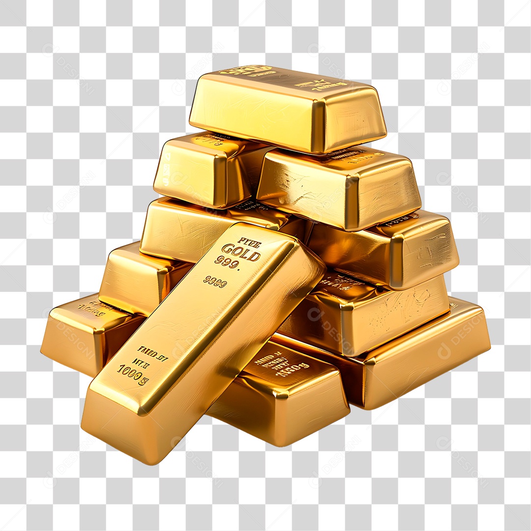 Barras de Ouro PNG Transparente