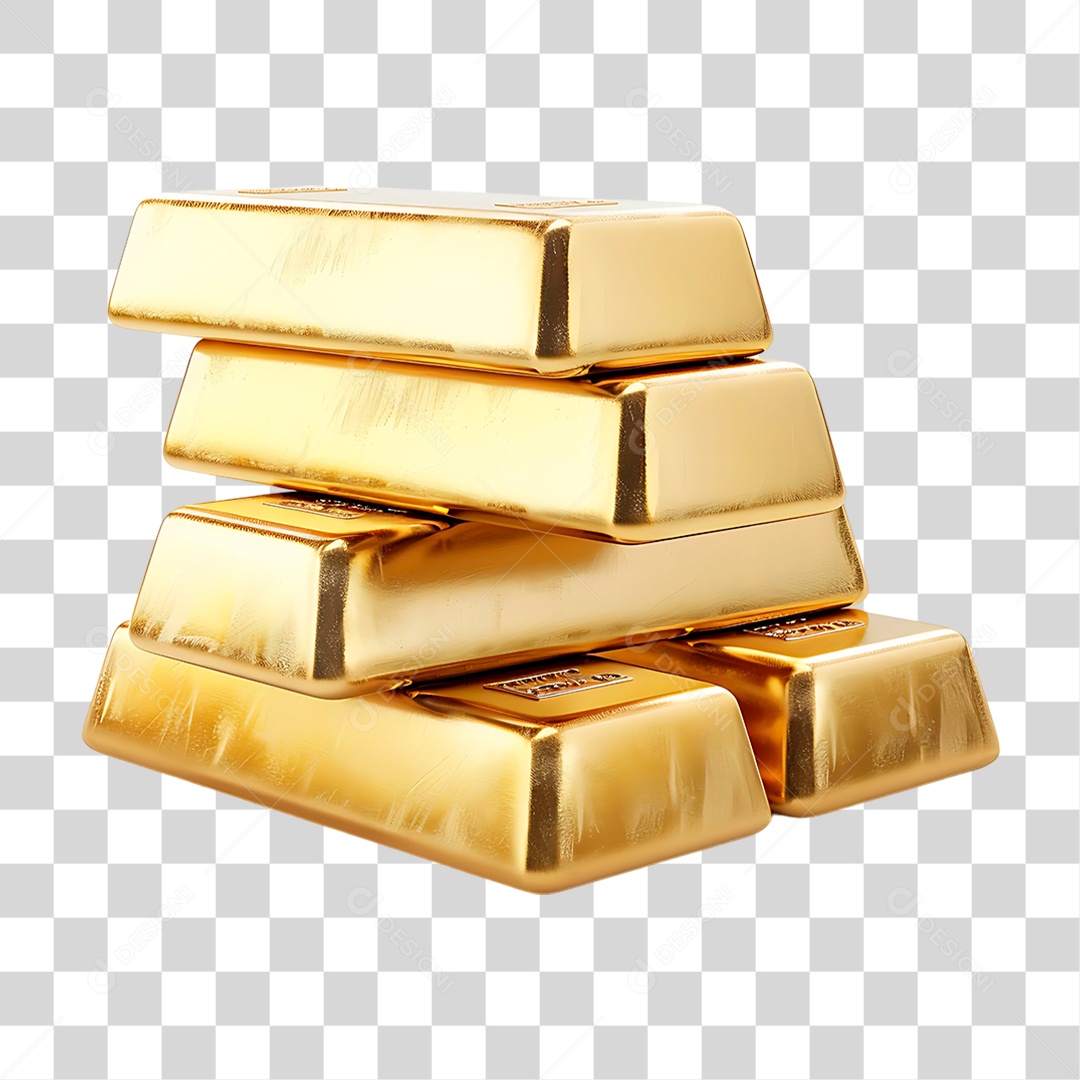 Barras de Ouro PNG Transparente